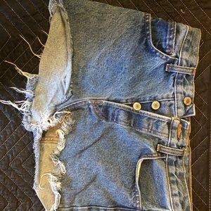High waisted denim shorts